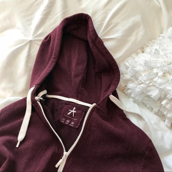Atmosphere Sweaters - Maroon Fullzip Hoodie